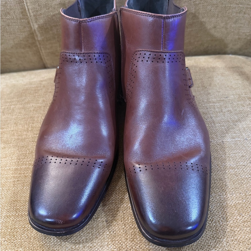 Stacy Adams Men's Brown Leather Ankle Dress Boots